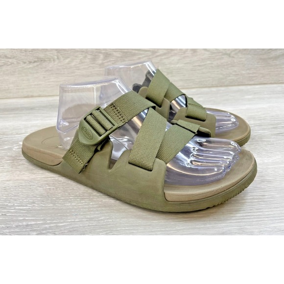 Chaco Other - Chaco Chillos CF000089 Men's 12 Green Fabric‎ Upper Footbed Slip-On Slide Sandal